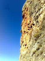Escalada en Bu�ol Sierra de Malacara - Bonitas vistas: Gonzalo Rapelando