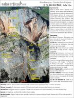 Escalada en Montanejos - Croquis El r�o que nos lleva: Rese�a de la v�a \"El r�o que nos lleva\", en la escuela de escalada de Montanejos