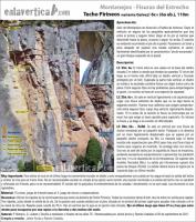 Escalada en Montanejos - Croquis Techo Pirineos: Rese�a de la v�a Techo Pirineos variante Galvez en Montanejos, restaurada por Jaime Arviza y Ram�n Cadal�s.