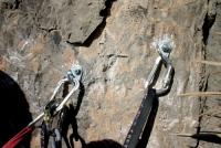 Resultado final: Así quedó la primera reunión tras su restauración. Escalada en Puig Campana, sector Central - Resultado final: Así quedó la primera reunión tras su restauración.