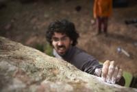 Mano Jincha: Victor apretando el romo en Masía Escalada en Albarracín, sector Masía, vía 015 - Mano Jincha: Victor apretando el romo en Masía