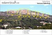 Croquis sectores Tallat Roig: Reseña de los sectores del Tallat Roig Escalada en Tallat Roig - Croquis sectores Tallat Roig: Reseña de los sectores del Tallat Roig