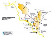 mapa sectores Albarracín: Escalada en Albarracín - mapa sectores Albarracín: