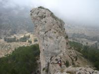 Destrepe: Este es el destrepe de la cresta mas significativo. Escalada en La Foradà, sector Cresta de la Foradà - Destrepe: Este es el destrepe de la cresta mas significativo.