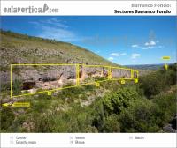 Escalada en Barranco Fondo - Croquis sectores Barranco Fondo : Rese�a de los sectores de la escuela de escalada Barranco Fondo.