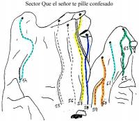 Croquis Que el señor...: Escalada en Castellet - Croquis Que el señor...: