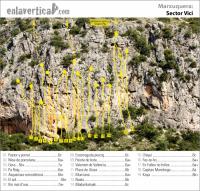 Escalada en La Marxuquera, sector Vici - Croquis sector Vici: 