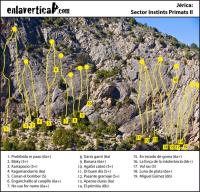 Croquis sector Instints primats II: Escalada en Jérica - Croquis sector Instints primats II: