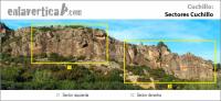 Croquis sectores Cuchillo: Reseña de los sectores de la escuela de escalada de Cuchillo. Escalada en Cuchillo - Croquis sectores Cuchillo: Reseña de los sectores de la escuela de escalada de Cuchillo.