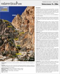 Una de las vías de escalada más fáciles de cuantas recorren la cara sur del Peñón de Ifach. Al ser una de las más repetidas y tener algunos largos comunes a muchas otras vías de esta parte de la pared, la roca está muy pulida y resulta resbaladiza.