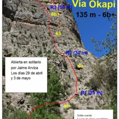 Croquis de la vía Okapi