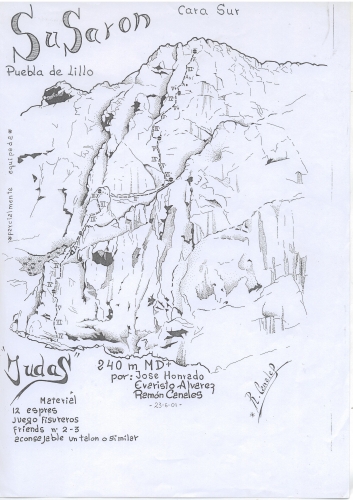 Judas - Primera vía que fue abierta en el Pico. Aproximación de unos 30 minutos. Descenso andando.