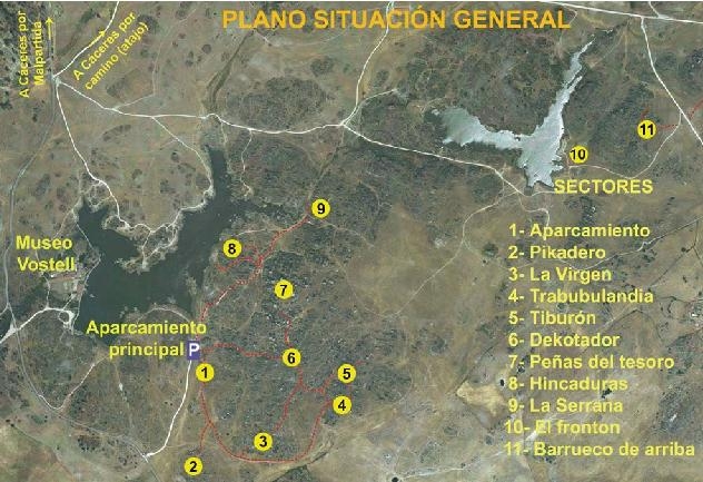 Los Barruecos, plano de situación - 